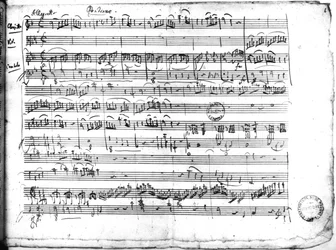 Ms. 222, fol. 6: Trio in Es-Dur „Kegelstatt“ für Klavier, Klarinette, Violine und Viola (K 498), 1786